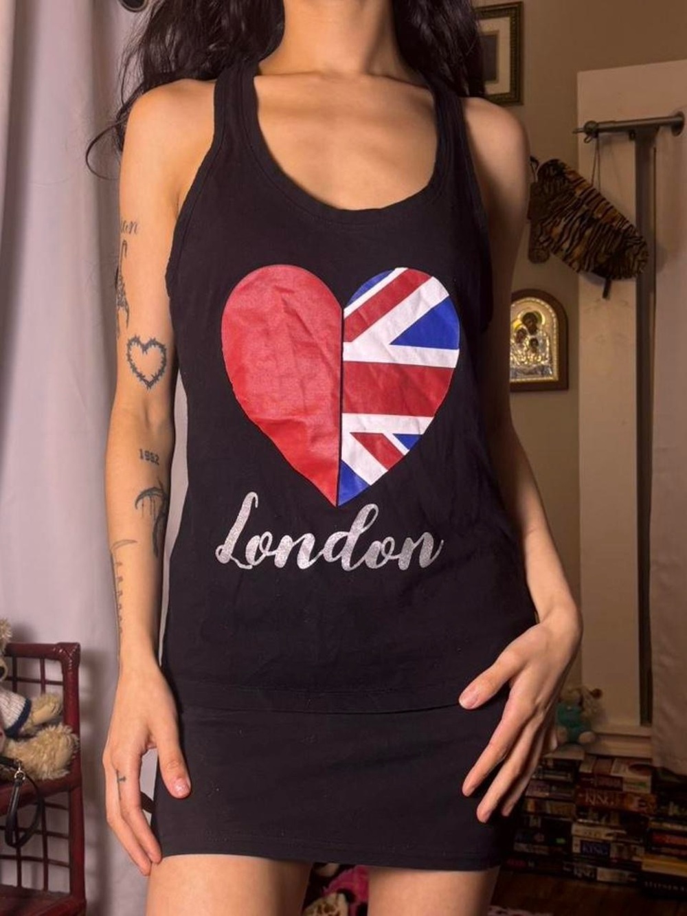 Black Union Jack Tank Top by Love to Lounge